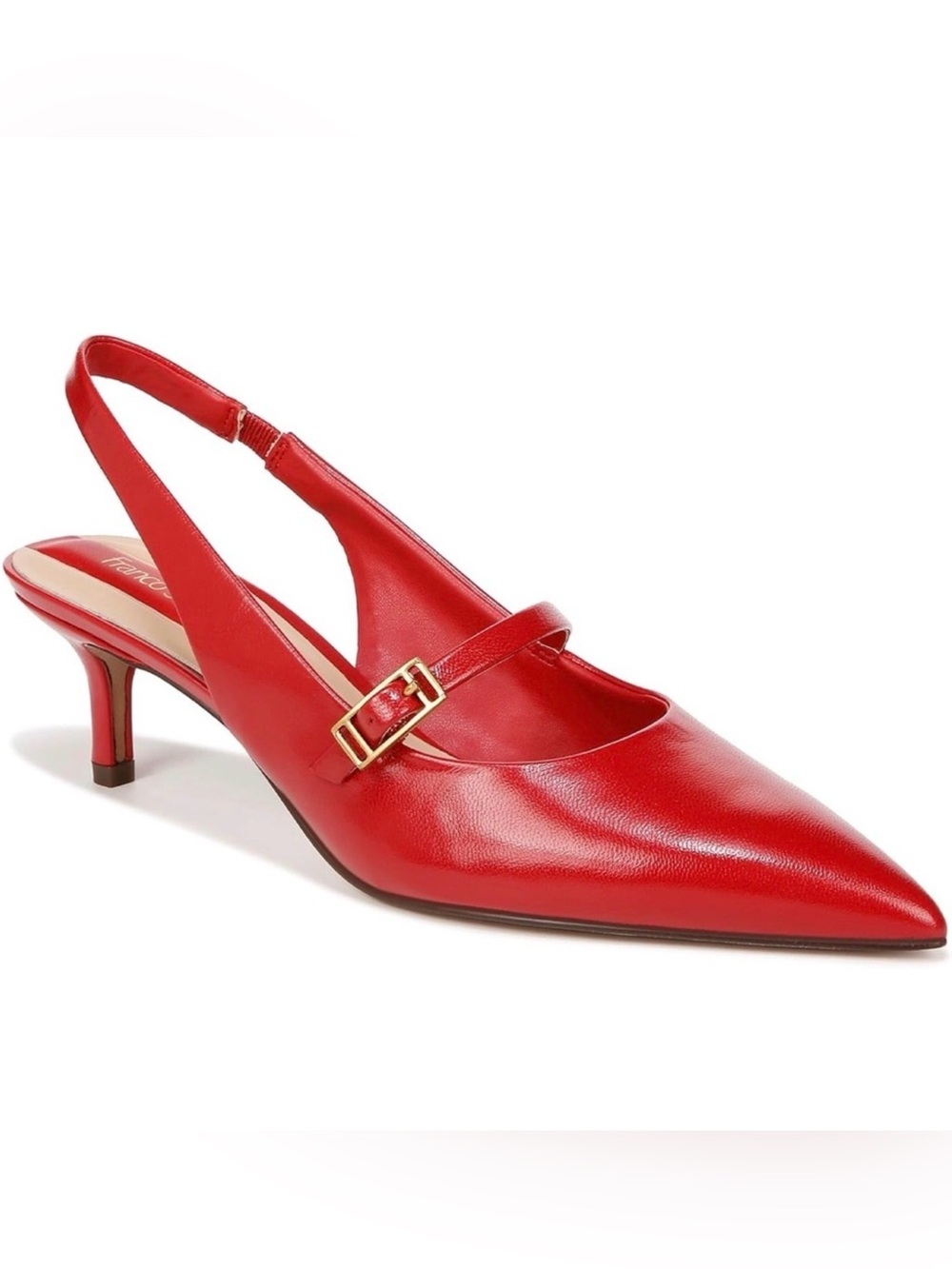 NWT Franco Sarto Khloe Red Leather Slingback Pumps 6W